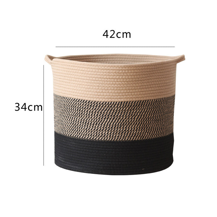 Modern storage basket with gray knit pattern Kalsten