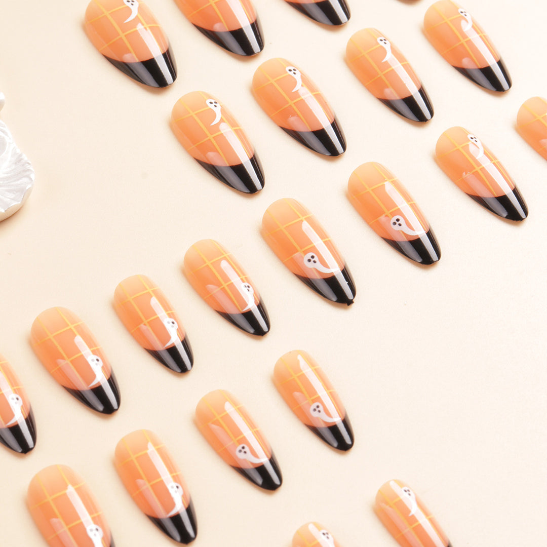 Artistic Ghost-Themed Press-On Nail Tips Kalsten