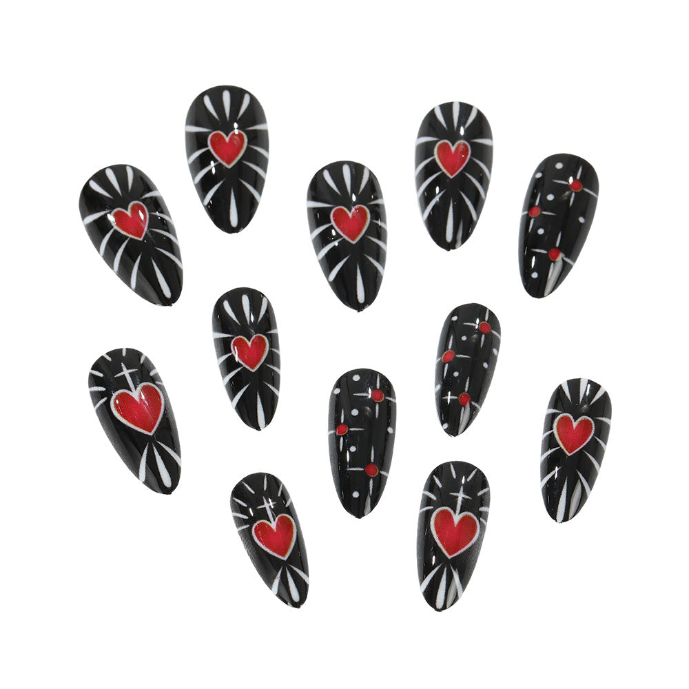 Creative heart design press-on nails Kalsten