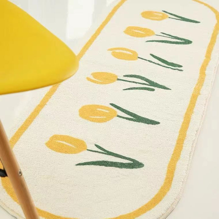 Elegant Floral Design Bathroom Runner Rug