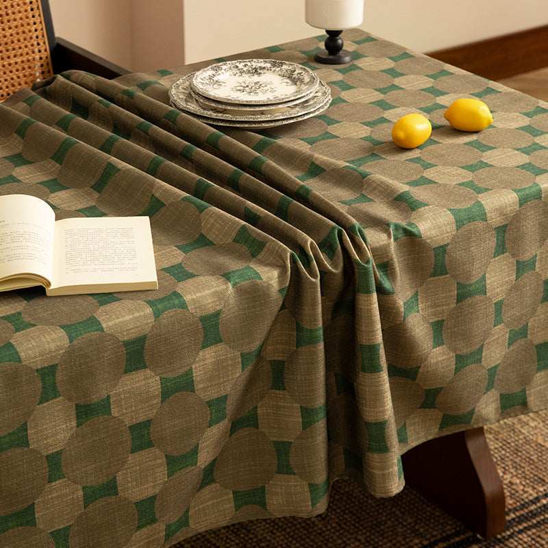 Rectangular tablecloth made of cotton-linen blend with ornamental jacquard structure Kalsten