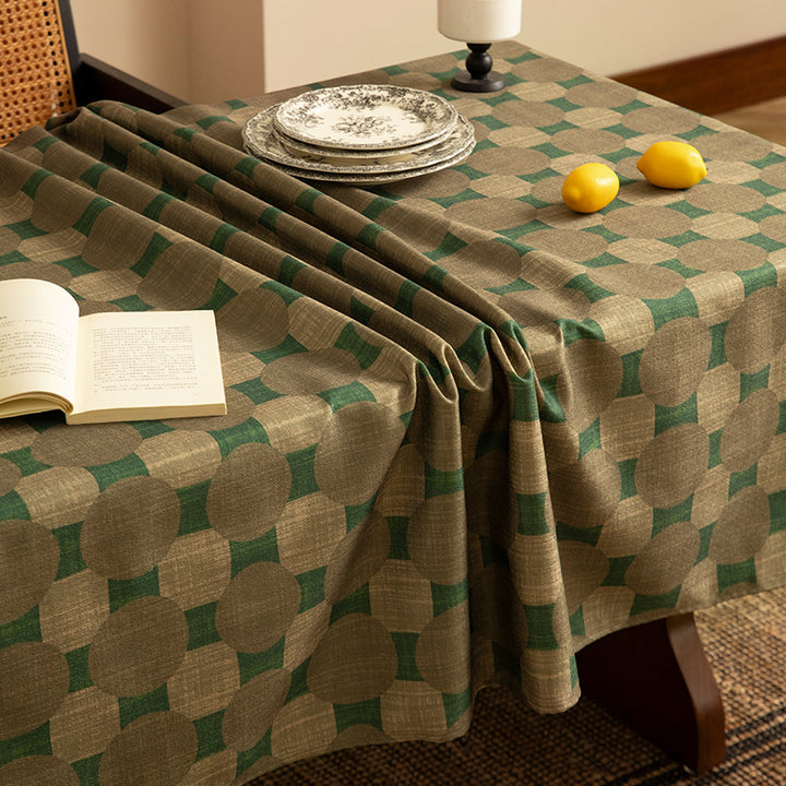 Rectangular tablecloth made of cotton-linen blend with ornamental jacquard structure Kalsten