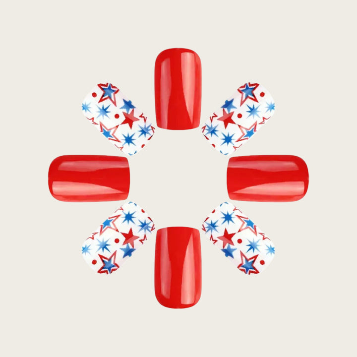 Creative artificial nails with patriotic design Kalsten