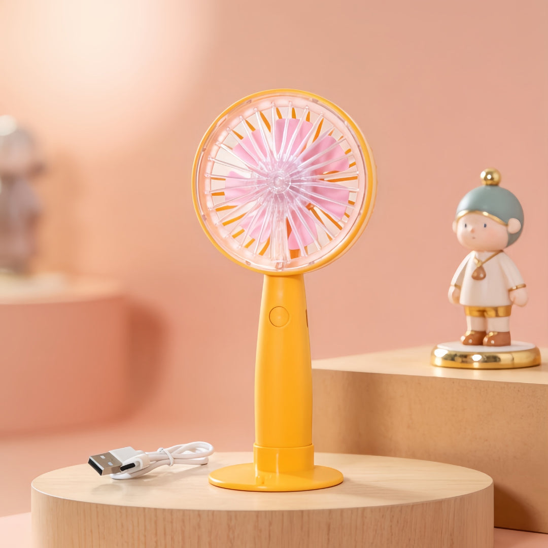 Women's portable USB hand fan with flexible tilt mechanism and ergonomic handle Kalsten