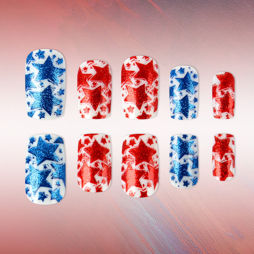 Star-Patterned Press-On Nails Kalsten