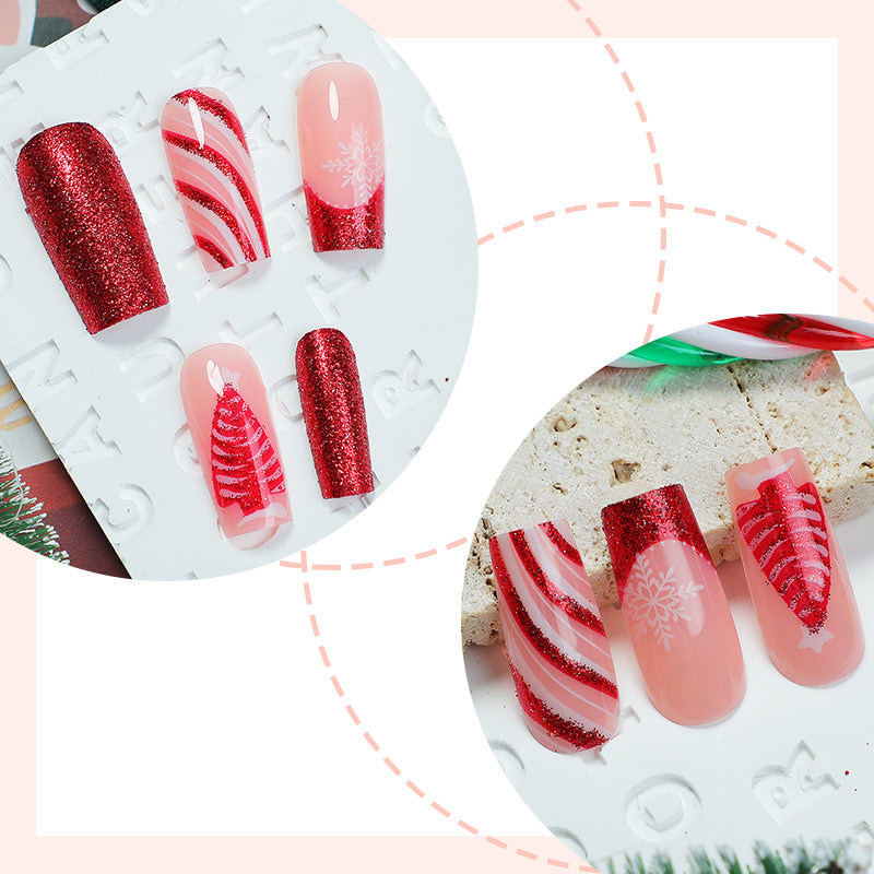 Festive Glittery Press-On Nail Set Kalsten