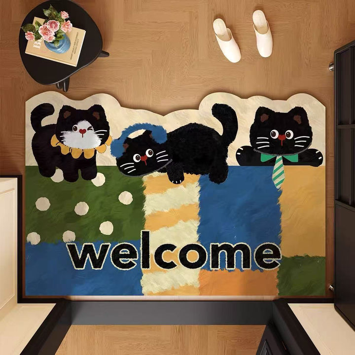 Cat-Themed Welcome Mat