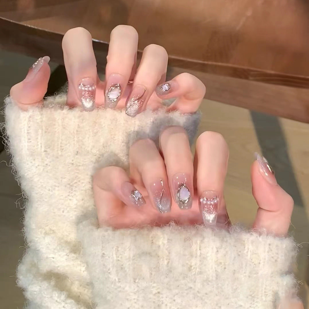 Decorative Press-On Nail Collection with Gemstone Accents Kalsten