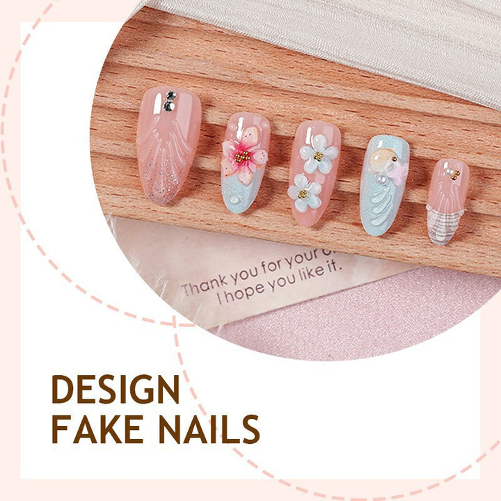 Creative nail art set with floral design and delicate decoration Kalsten