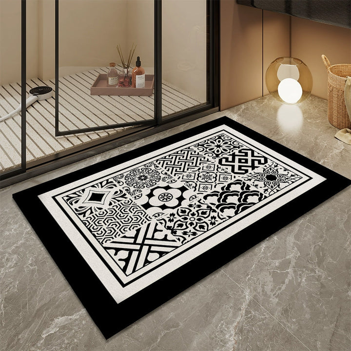 Elegant Marble-Inspired Bath Mat
