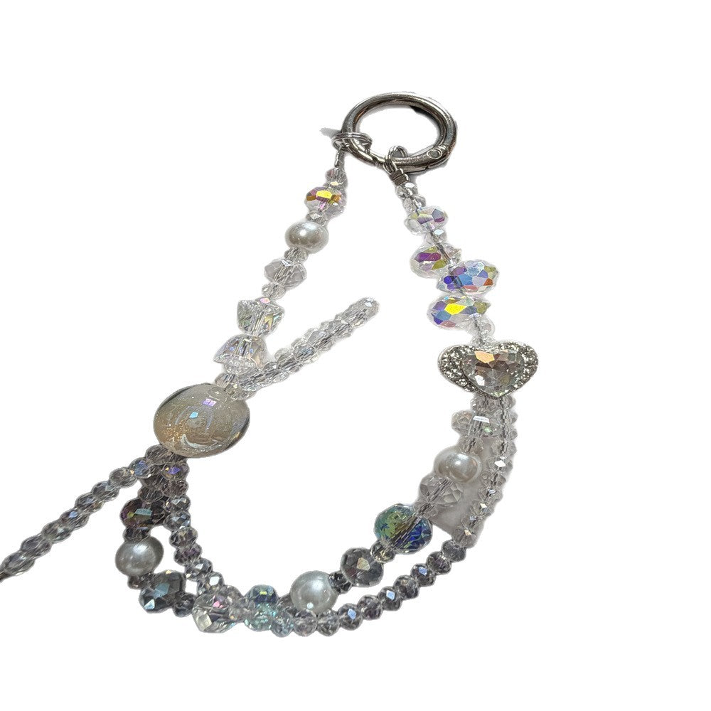 Beaded Heart Charm Keychain Kalsten
