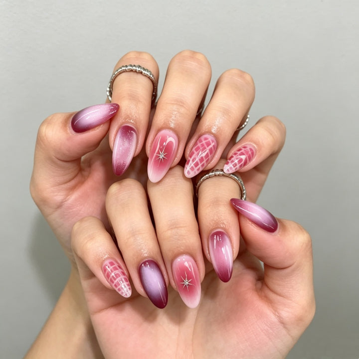 Elegant Press-On Nail Set with Ombre Design Kalsten