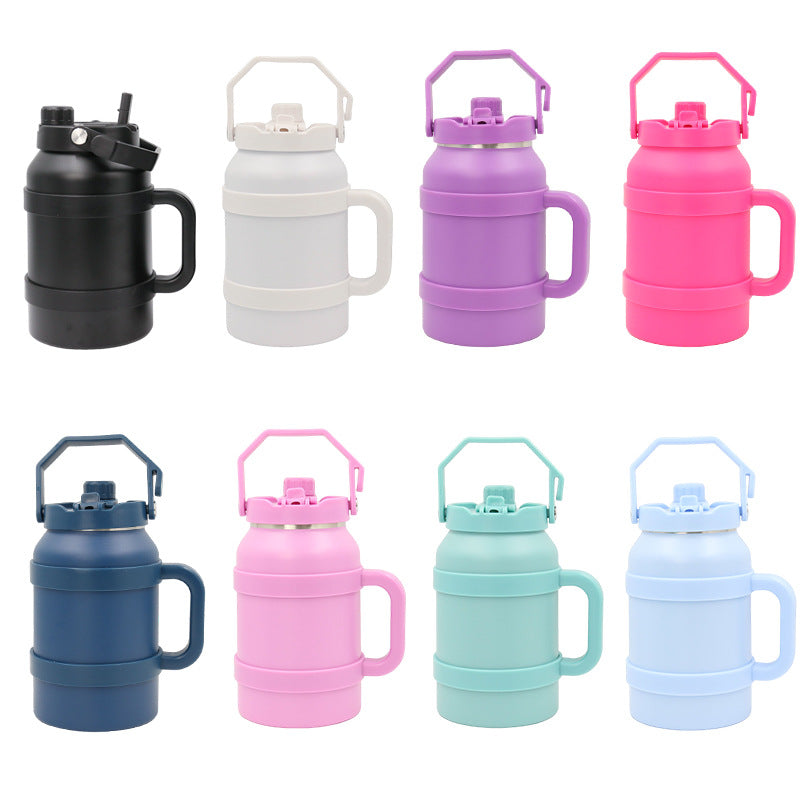 Ladies Insulated Stainless Steel Thermo Bottle with Practical Carry Handle Kalsten