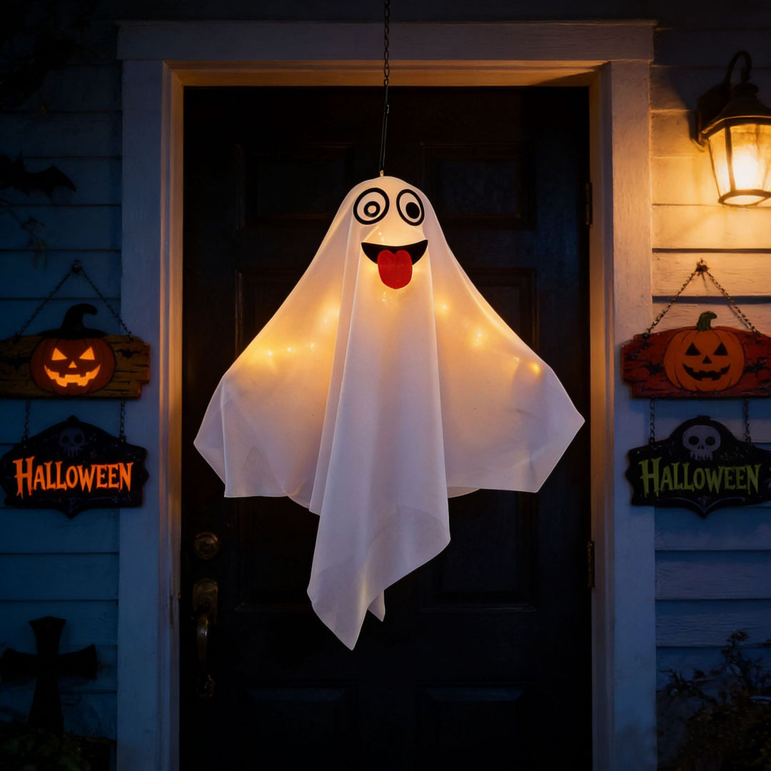 Decorative Halloween Ghost Figure with LED Lighting