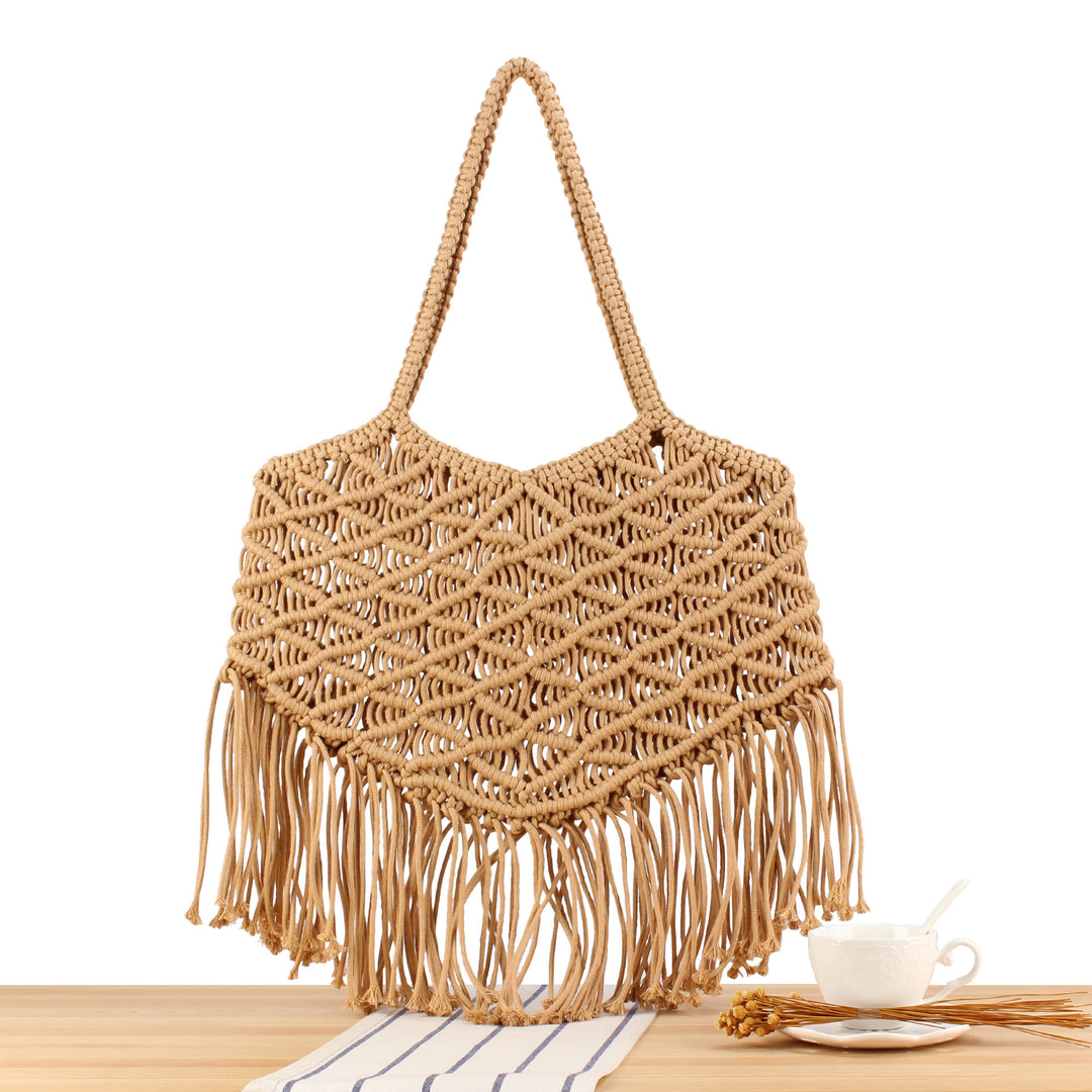 Creative Macrame Bag with Fringed Design Kalsten