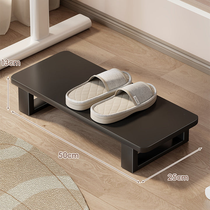 Low Wooden Slipper Platform and Entryway Shoe Shelf Organizer