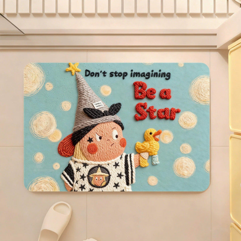 Cute Cartoon-Themed Plush Area Mat