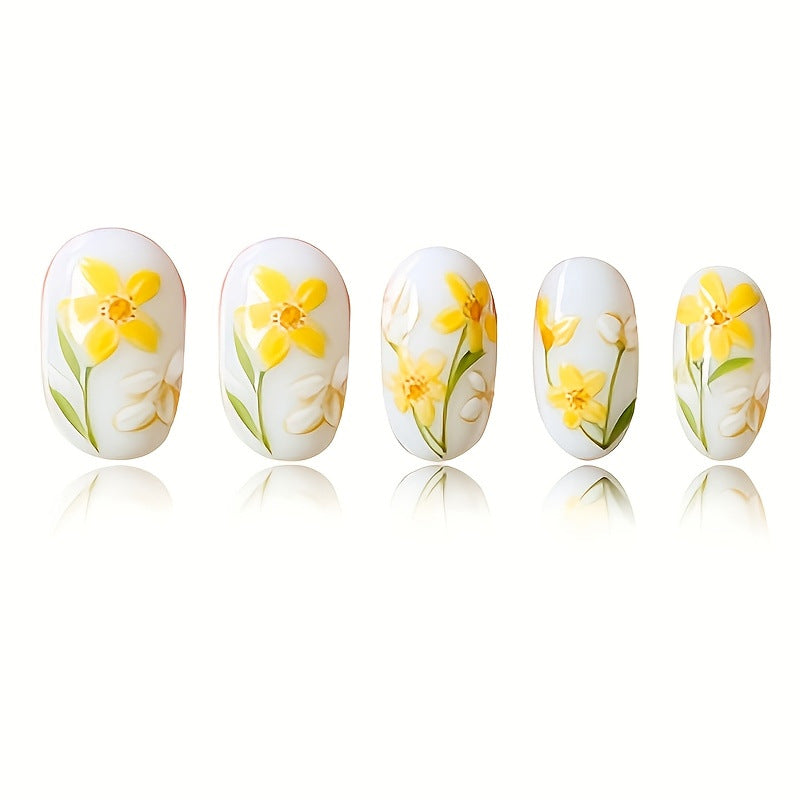 Floral-Themed Press-On Nail Art Set Kalsten