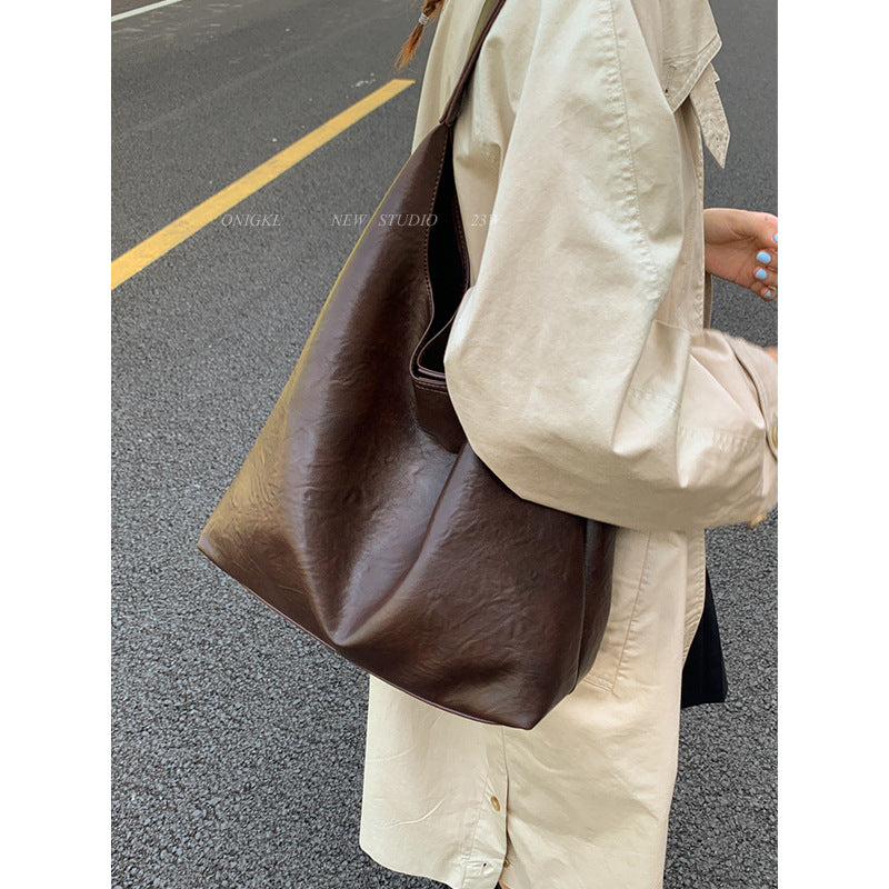 Sleek Soft Leather Hobo Bag Kalsten