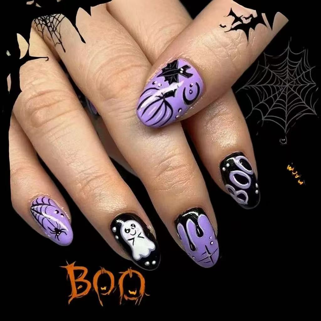 Halloween Artificial Nail Set with Spooky Designs Kalsten