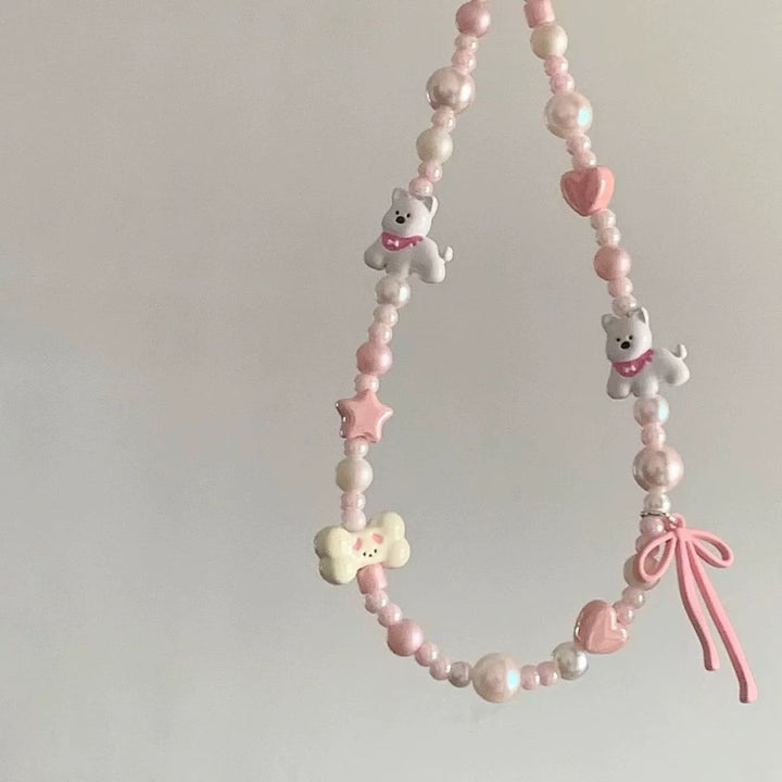 Playful Dog-Themed Beaded Necklace Kalsten