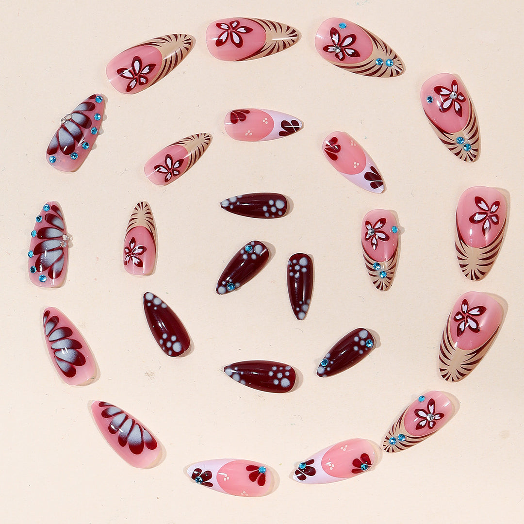 Artistic Floral Nail Art Extensions Kalsten