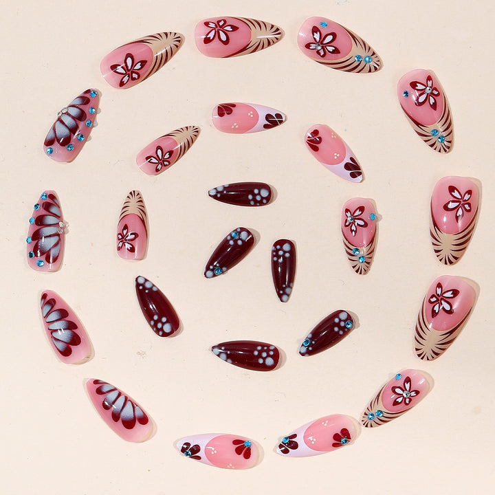 Artistic Floral Nail Art Extensions Kalsten