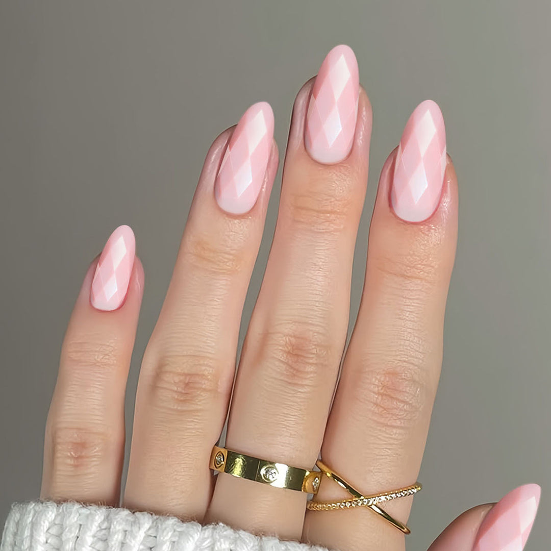 Premium Glossy Diamond-Shaped Press-On Nails Kalsten