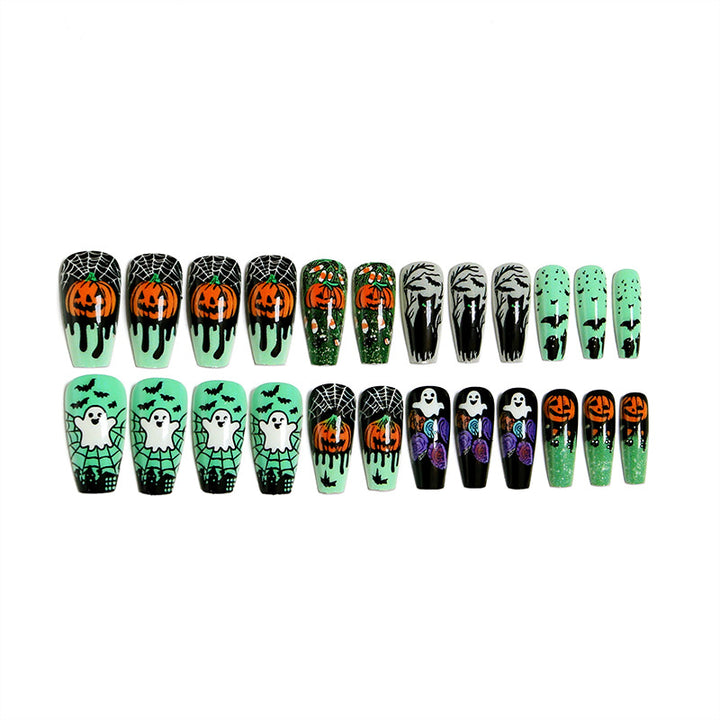 Halloween Artificial Nail Set with Creative Designs and 3D Elements Kalsten