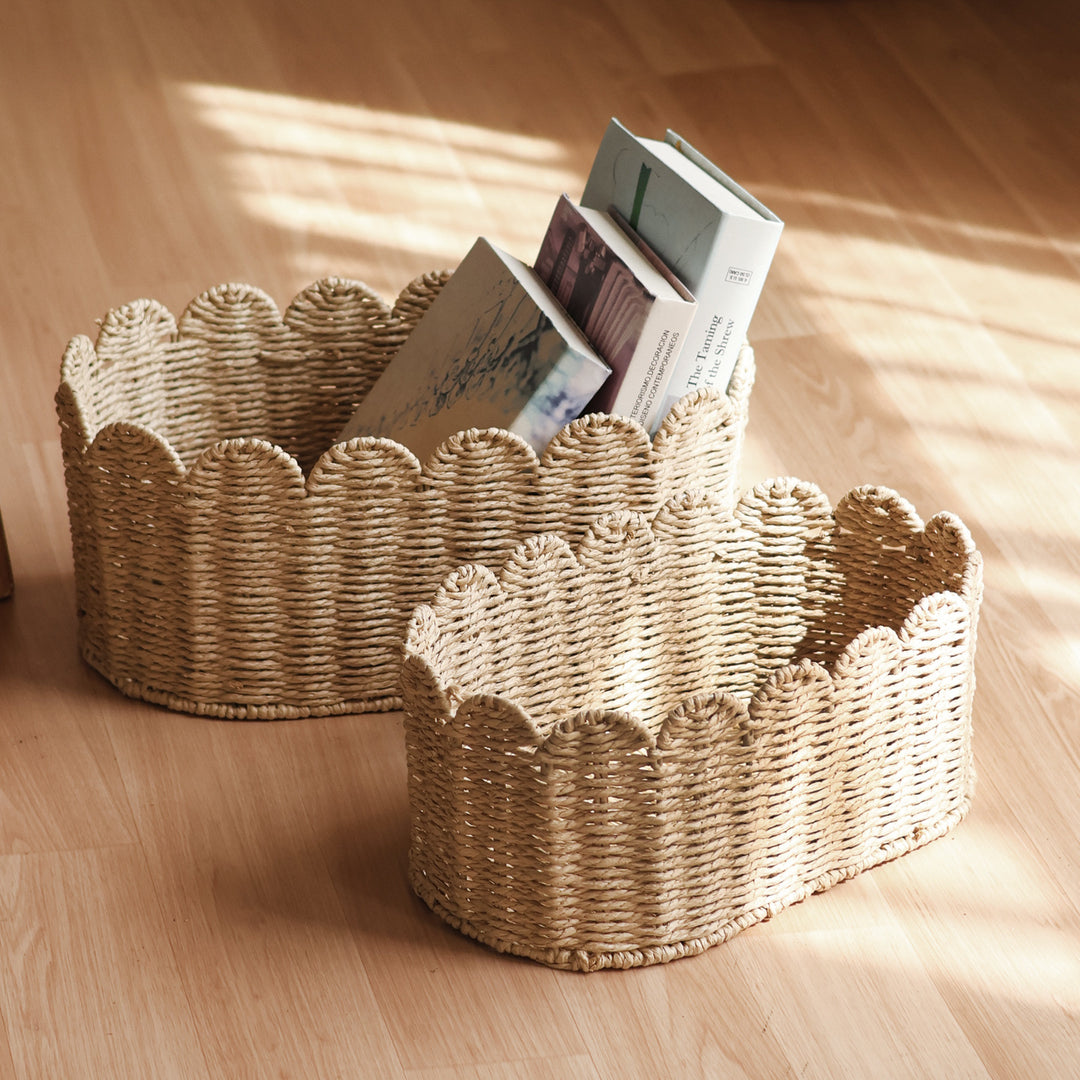 Handcrafted basket with wavy edge Kalsten