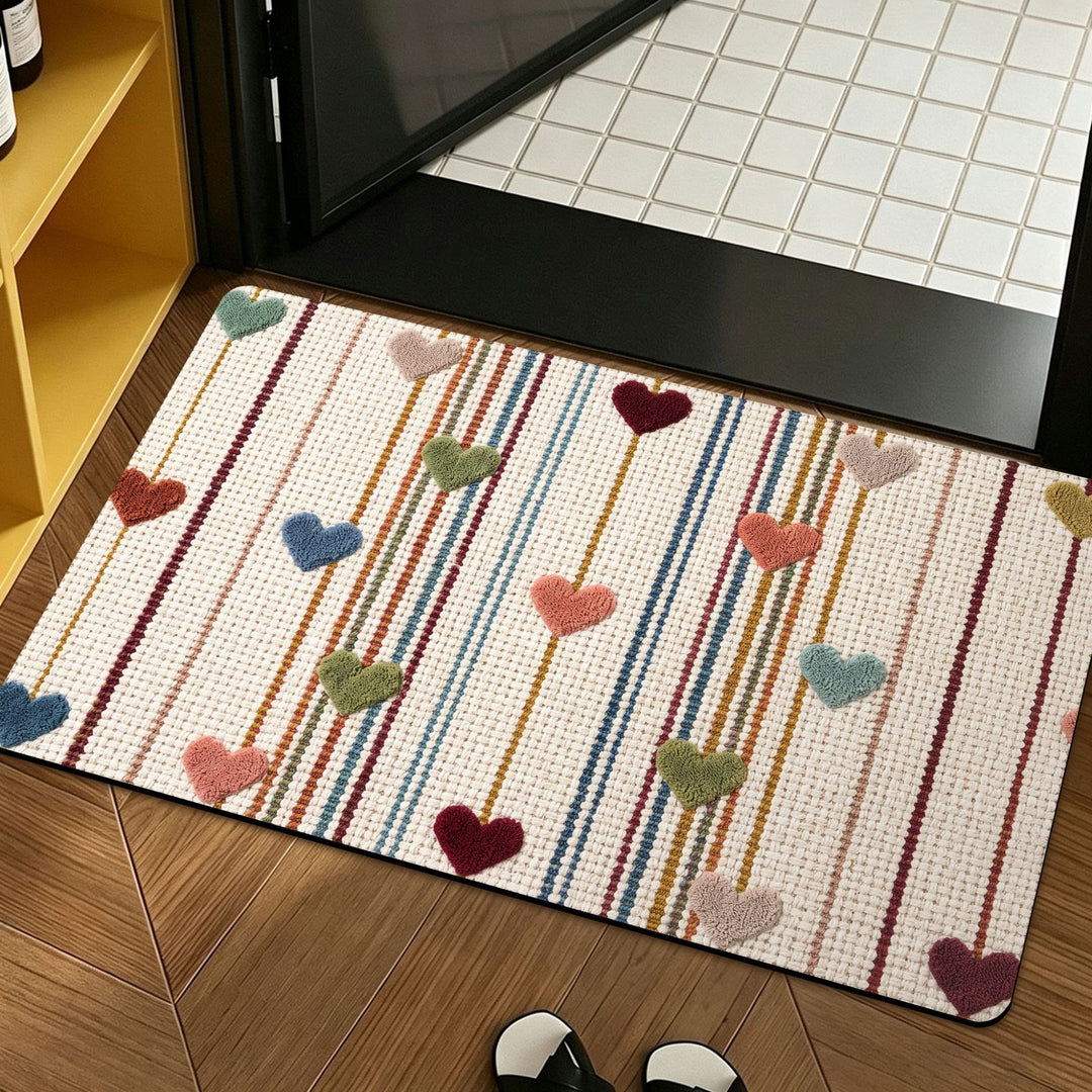 Heart Pattern Decorative Area Rug Kalsten