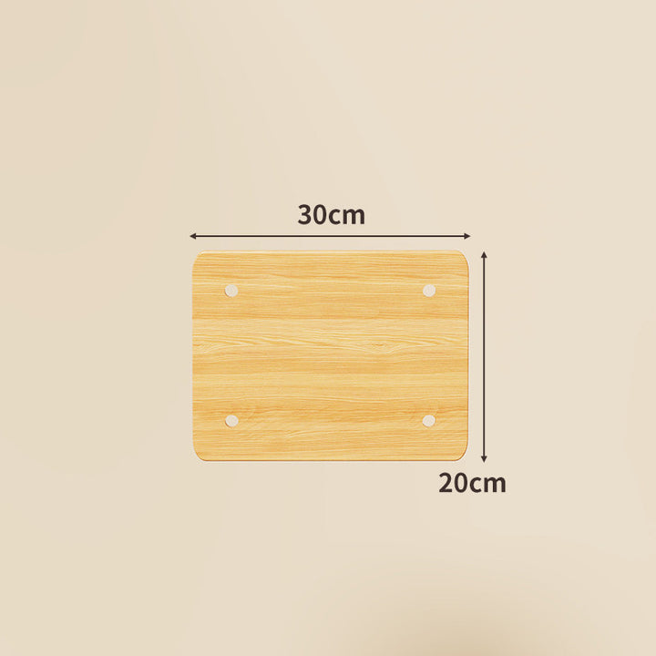 Compact Square Bamboo Shelf Panel with Rounded Corners and Pre-Drilled Mounting Holes