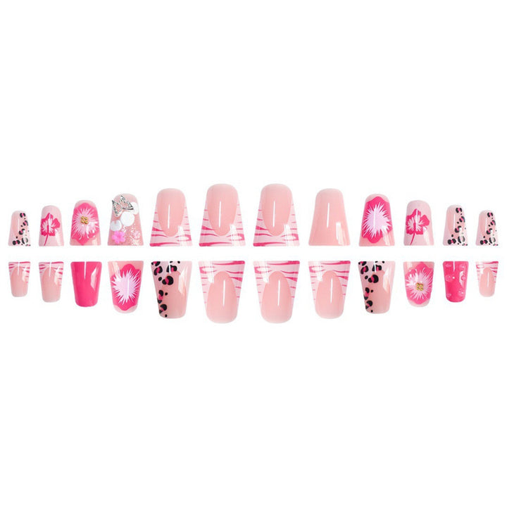 Floral-Decorated Press-On Nail Set Kalsten