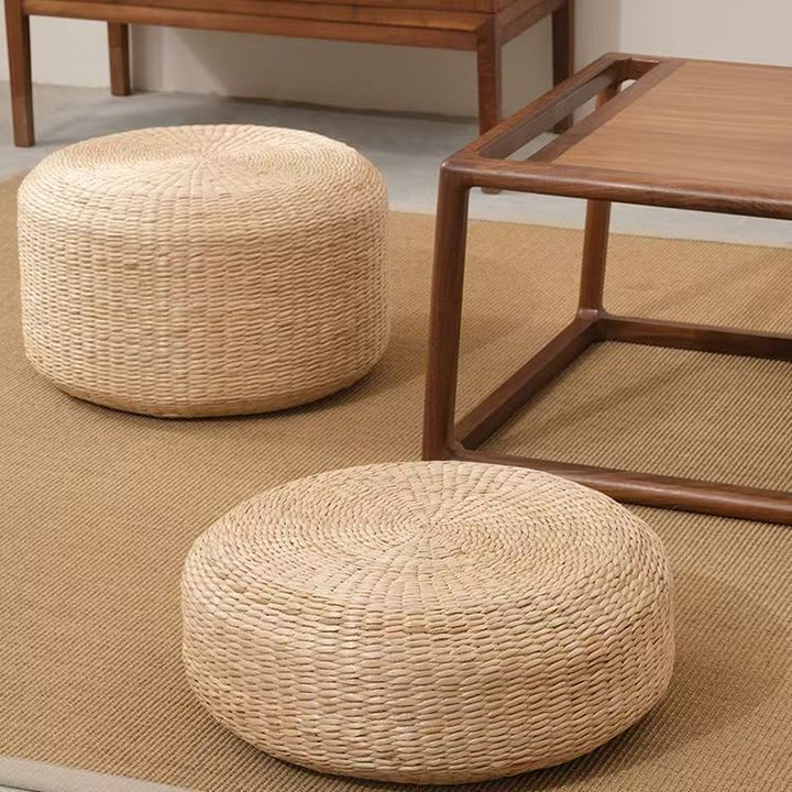 Handcrafted Natural Fiber Pouf Kalsten