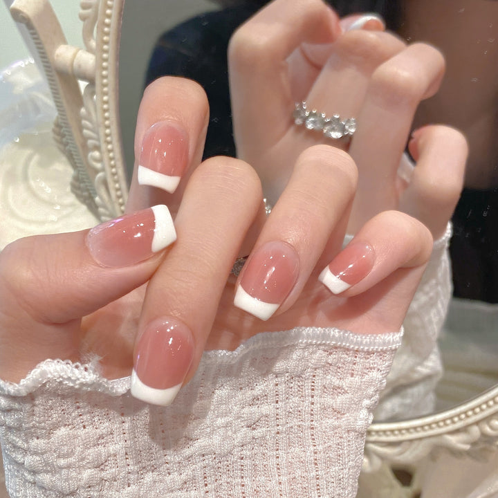 Elegant French Tip Press-On Nail Design Kalsten