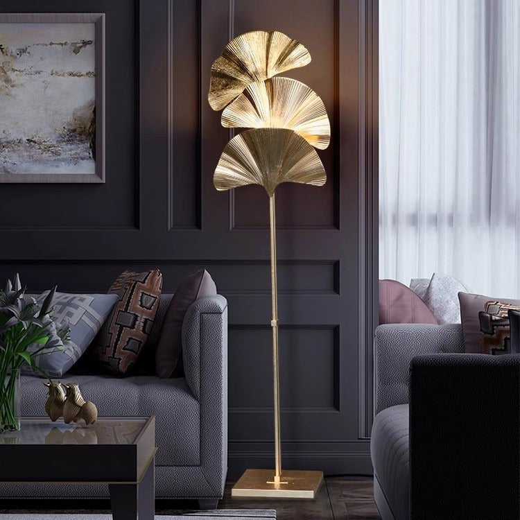 Artistic Table Lamp with Ginkgo Leaf Design