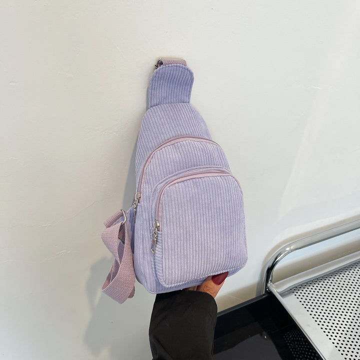 WoMulti-Compartment Corduroy Sling Bag Kalsten
