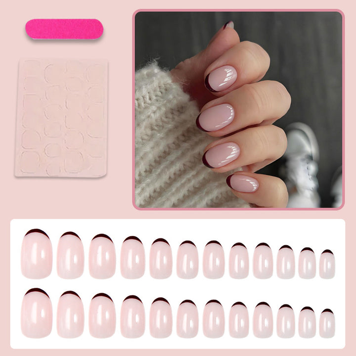 Artificial nail set with elegant French tips and trendy design Kalsten