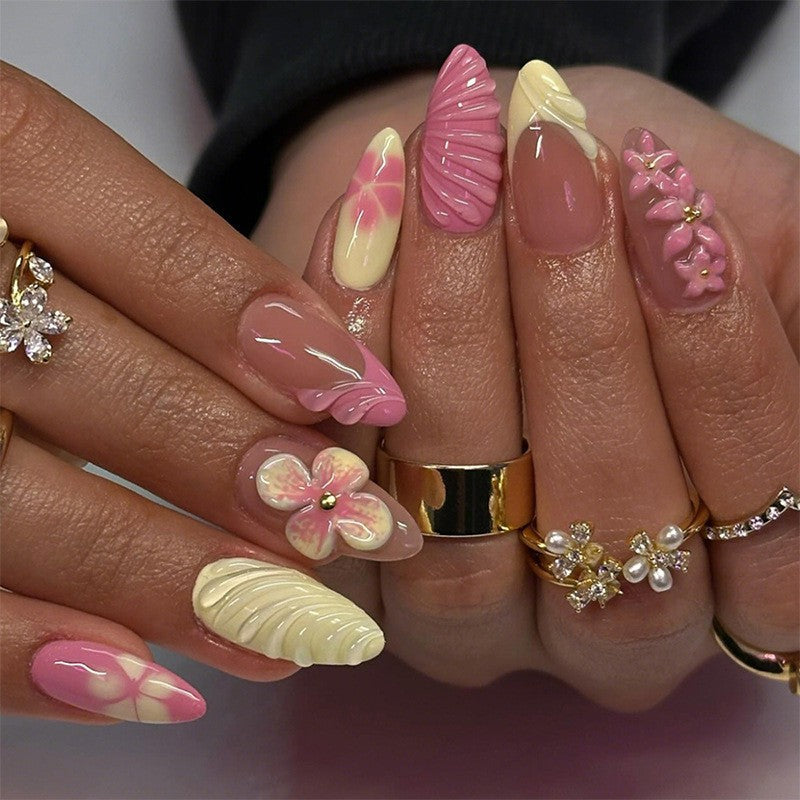 Artistic Floral Press-On Nails kalsten