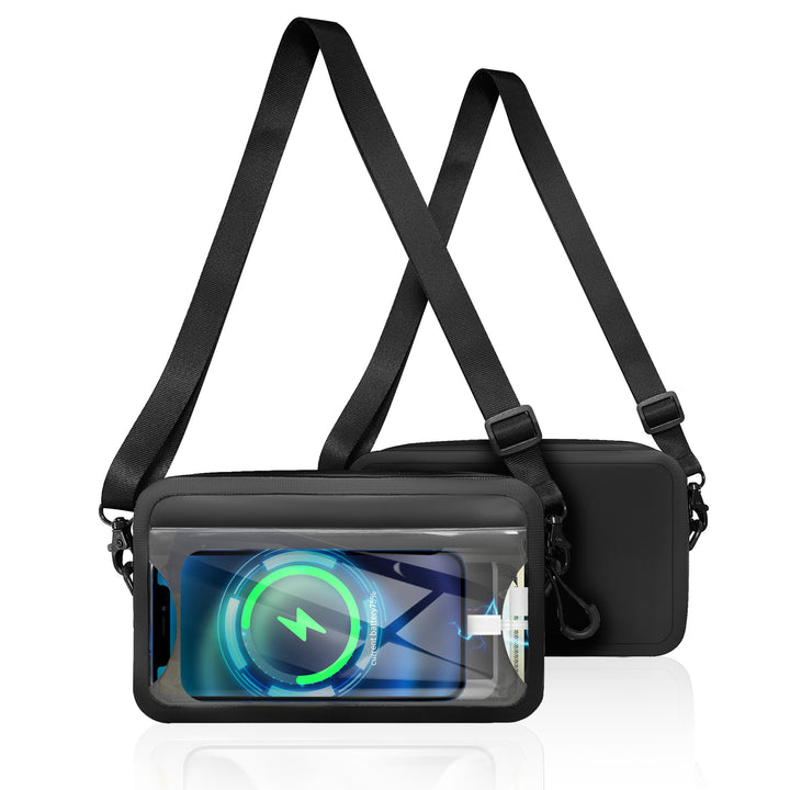 Waterproof shoulder bag with transparent smartphone case Kalsten