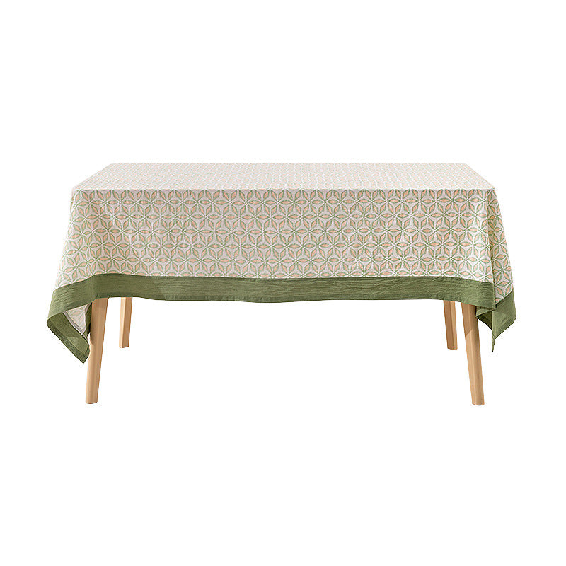 Cotton tablecloth with graphic all-over pattern and contrasting hem edge Kalsten