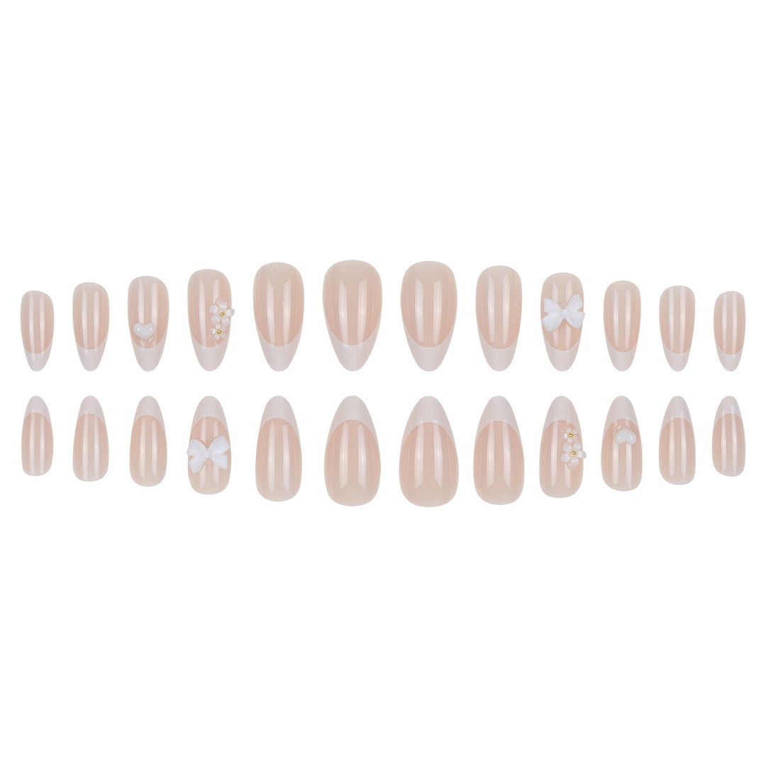 Elegant Stiletto Press-On Nails with Floral Accents Kalsten