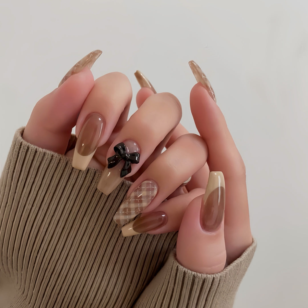 Elegant Long Length Press-On Nail Art Kalsten