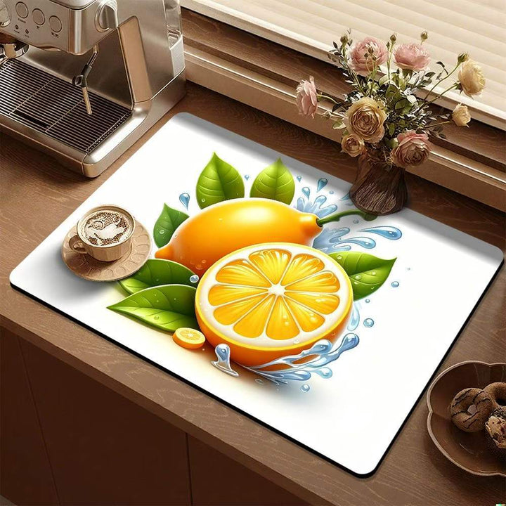Lemon-Themed Decorative Kitchen Mat Kalsten