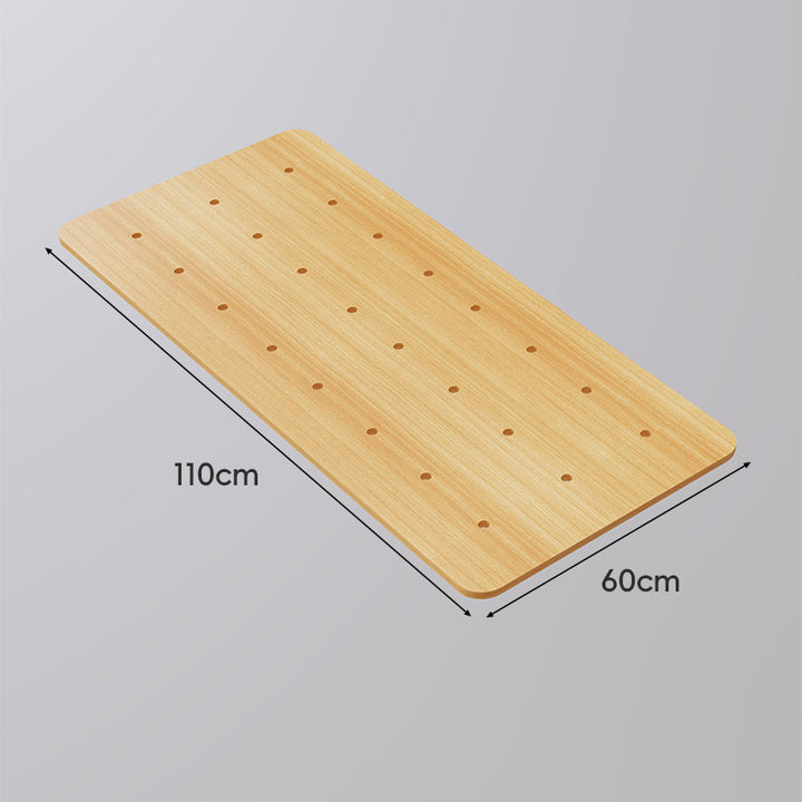 Large Perforated Bamboo Shelf Panel with Ventilated Slatted Design