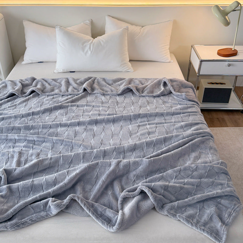 Textured Soft Fleece Throw Blanket