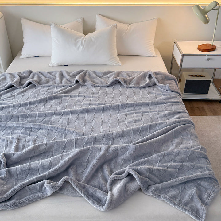 Textured Soft Fleece Throw Blanket