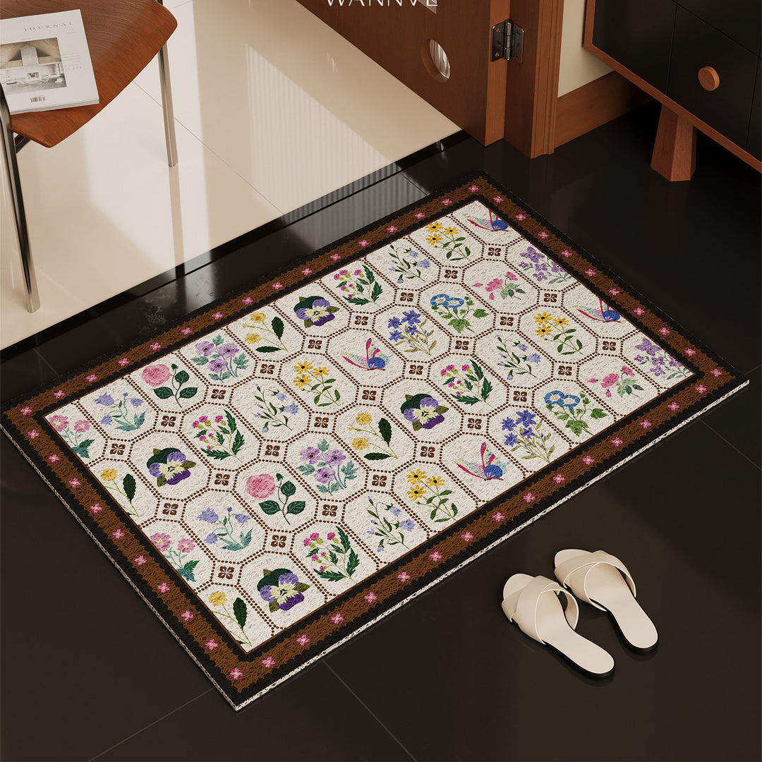 Decorative Floral Area Mat Kalsten