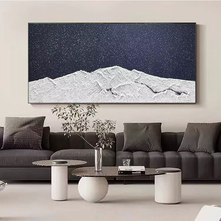 Textured Minimalist Mountain Scene Canvas Wall Art