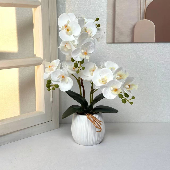 Lifelike Decorative Orchid Arrangement for Tabletop Decor